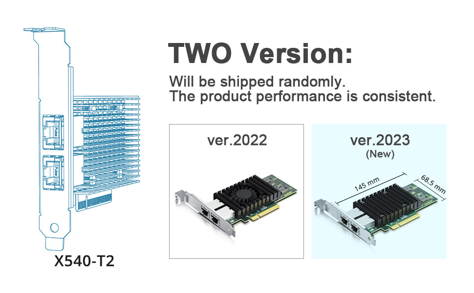 For Intel X540 T2 10GB Enternet Card Dual RJ45 Ports PCIe x8 10GB Network Card