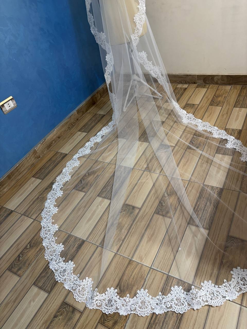 bridal lace veil 1 layer mantilla wedding veil lace edge