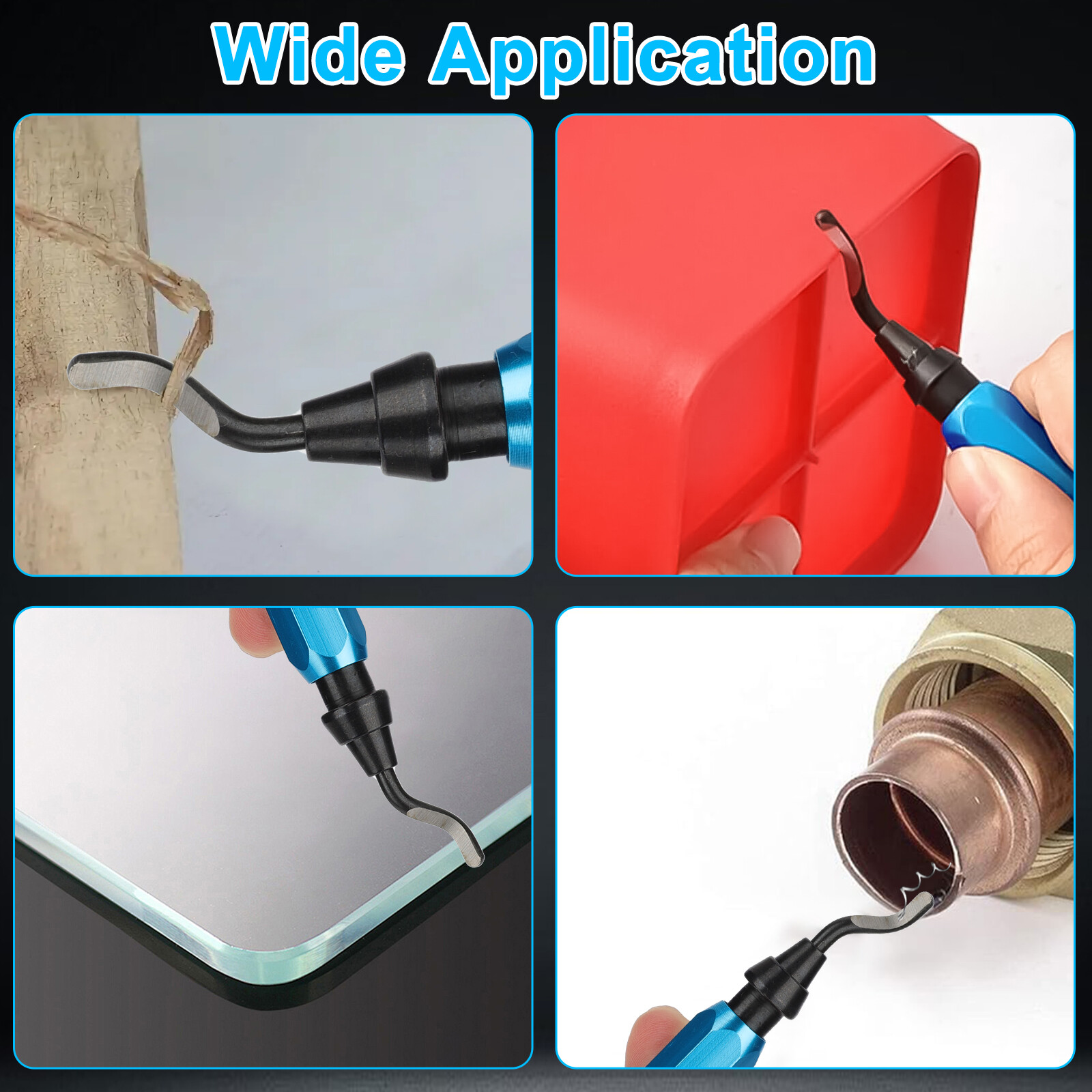 Deburring Tool Set Metal Handle Deburrer + 10PCS BS1010 HSS Burr Removal Blades