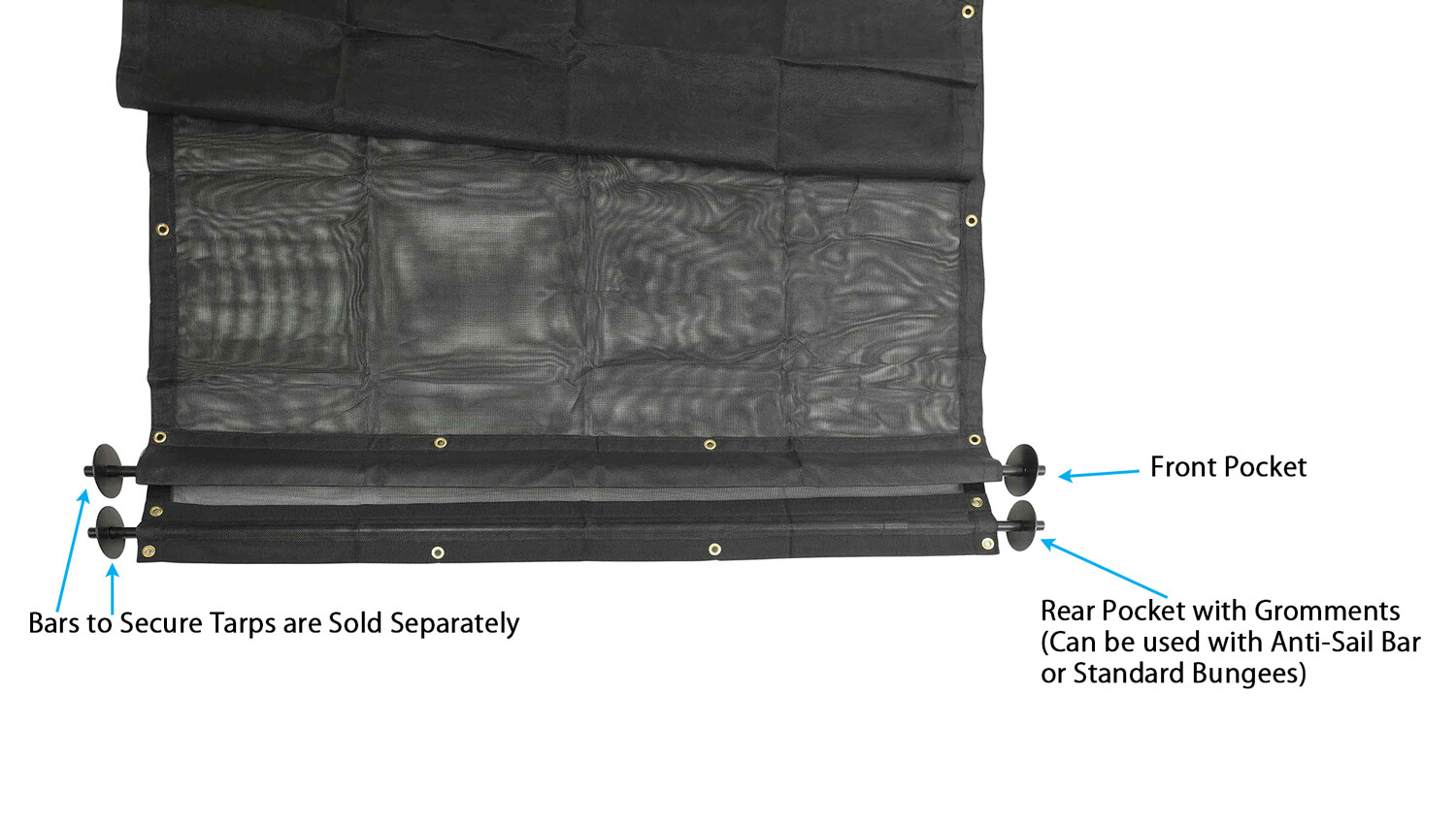 7' x 14' Dump Truck Vinyl Coated Mesh Tarps Cover with 5 Inch 18oz Double Pocket