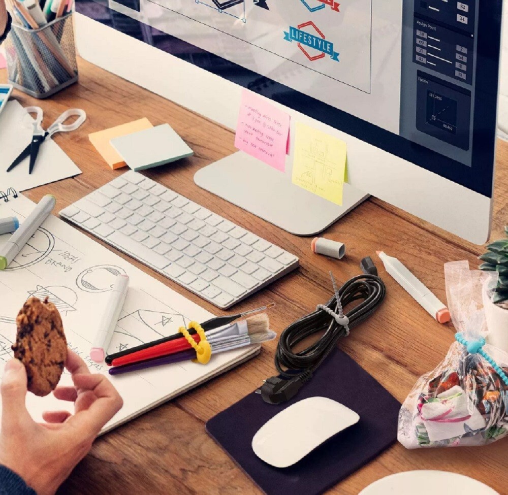 24-Piece Reusable Silicone Cable Ties Set - Rubber Twist Ties for Wires & Cords