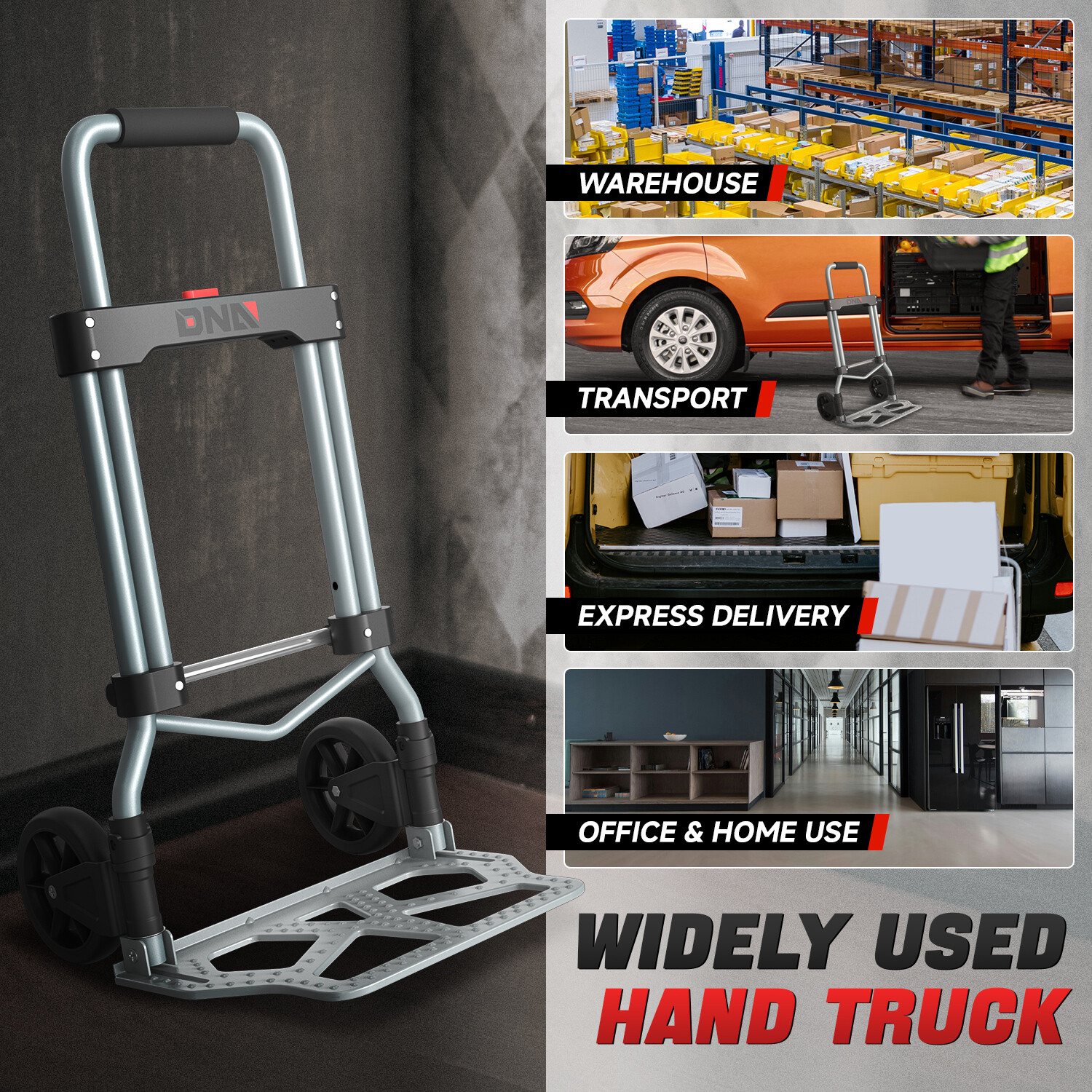 220 bs Cart Folding Dolly Collapsible Trolley Push Hand Truck Moving Office Home