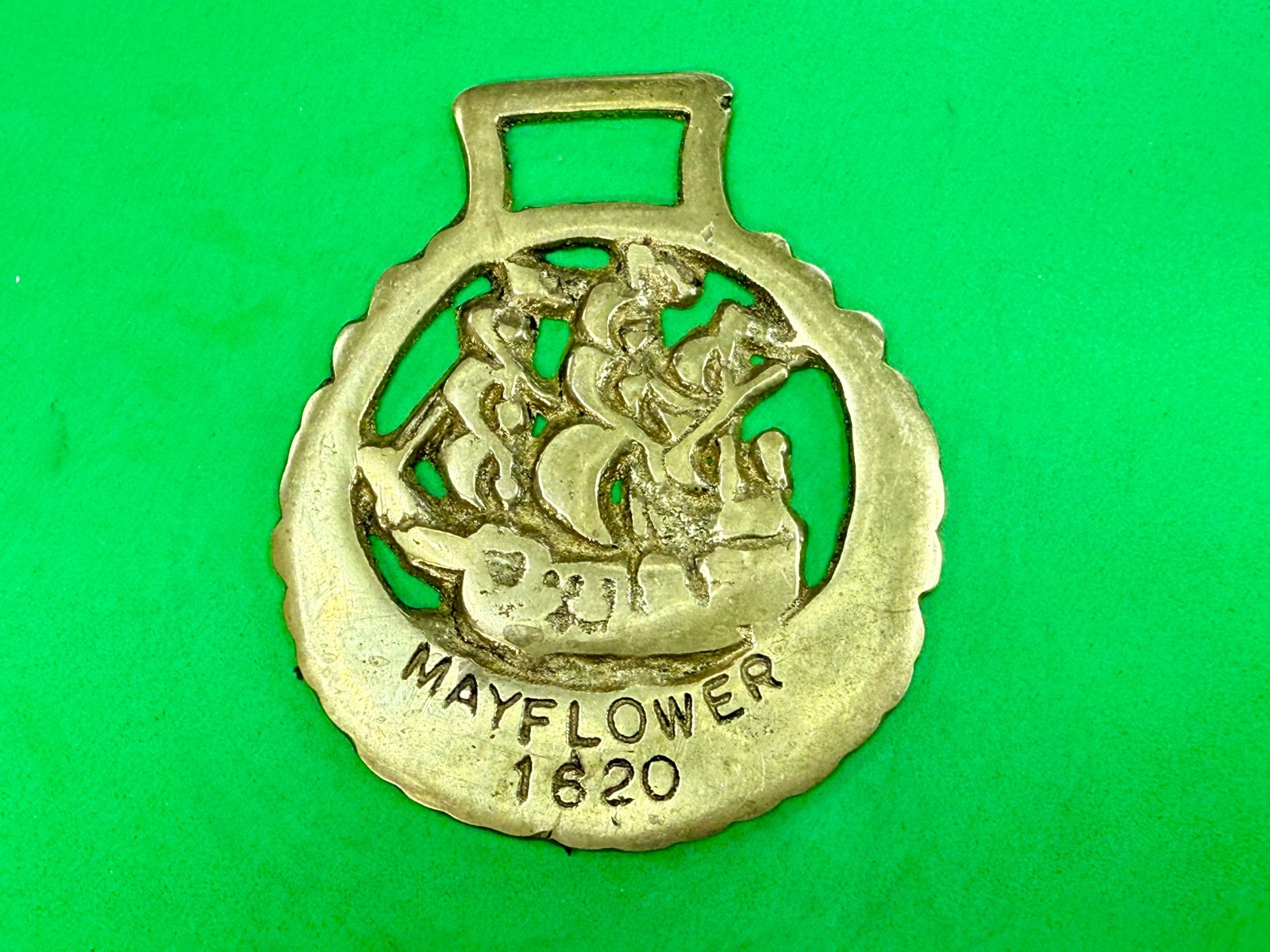 Mayflower Voyage of 1620 Sailing Ship Bridle Harness Horse Saddle Medallion