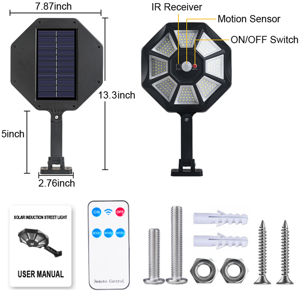 Solar Lights Outdoor 168LED Motion Sensor Flood Light Dusk to Dawn Solar Lamp US