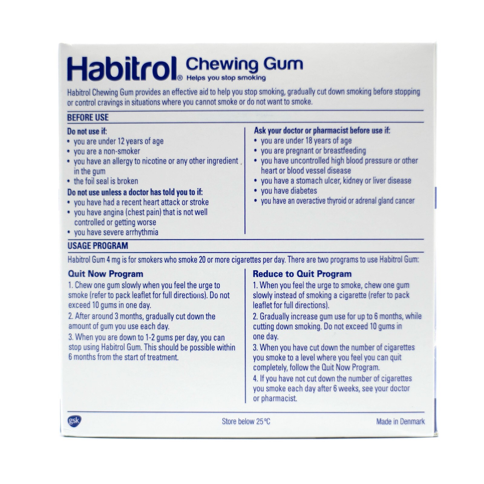 Habitrol Nicotine Gum 4mg FRUIT (816 Total Pieces, 4 Bulk Boxes) 01/2025 NEW