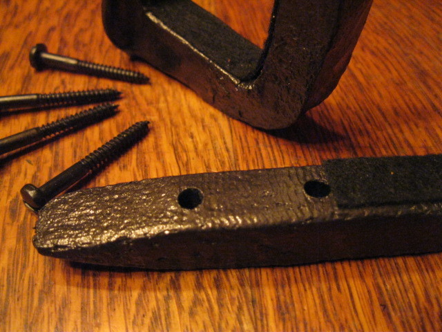 Railroad Spike Gun Rack hooks wall mount, shotgun, rifle, decorative hook-BLACK