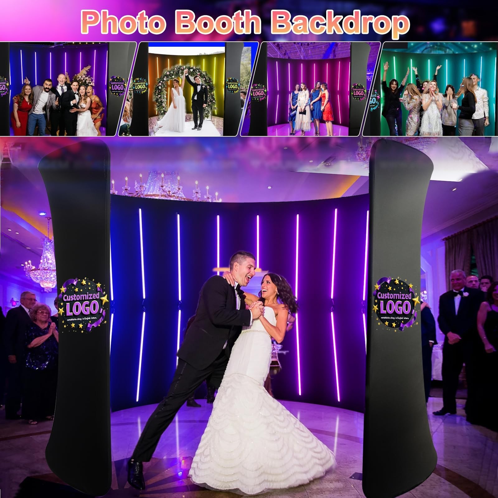 10'W x 8'H 360 Photo Booth Backdrop Frame LED Backdrop Enclosure For Studio