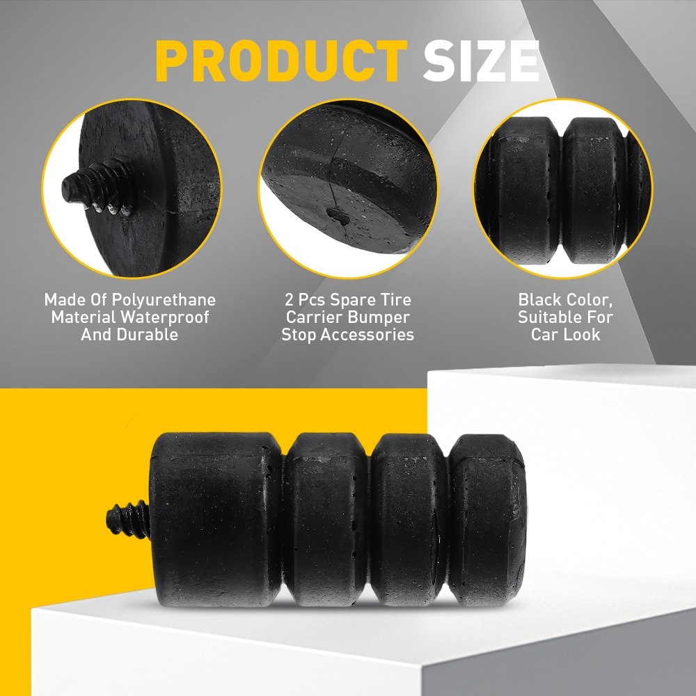2X Tailgate Bump Stop For Jeep Wrangler JK 2018-23 Spare Tire Carrier Bump Stop