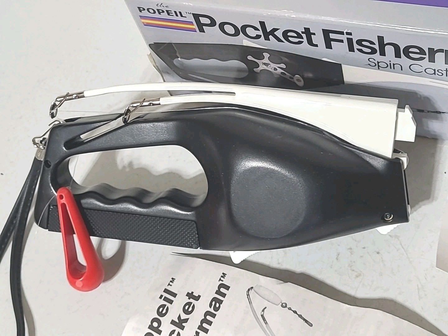 Ron Popeil Black Pocket Fisherman 1995 by Ronco USA MADE Spin Casting Outfit