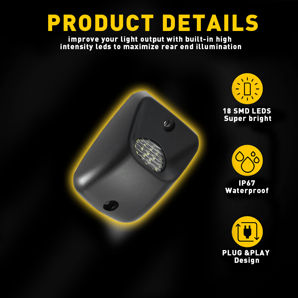 2X LED License Plate Lights Rear Bumper Tag Assembly For 1995-2004 Toyota Tacoma