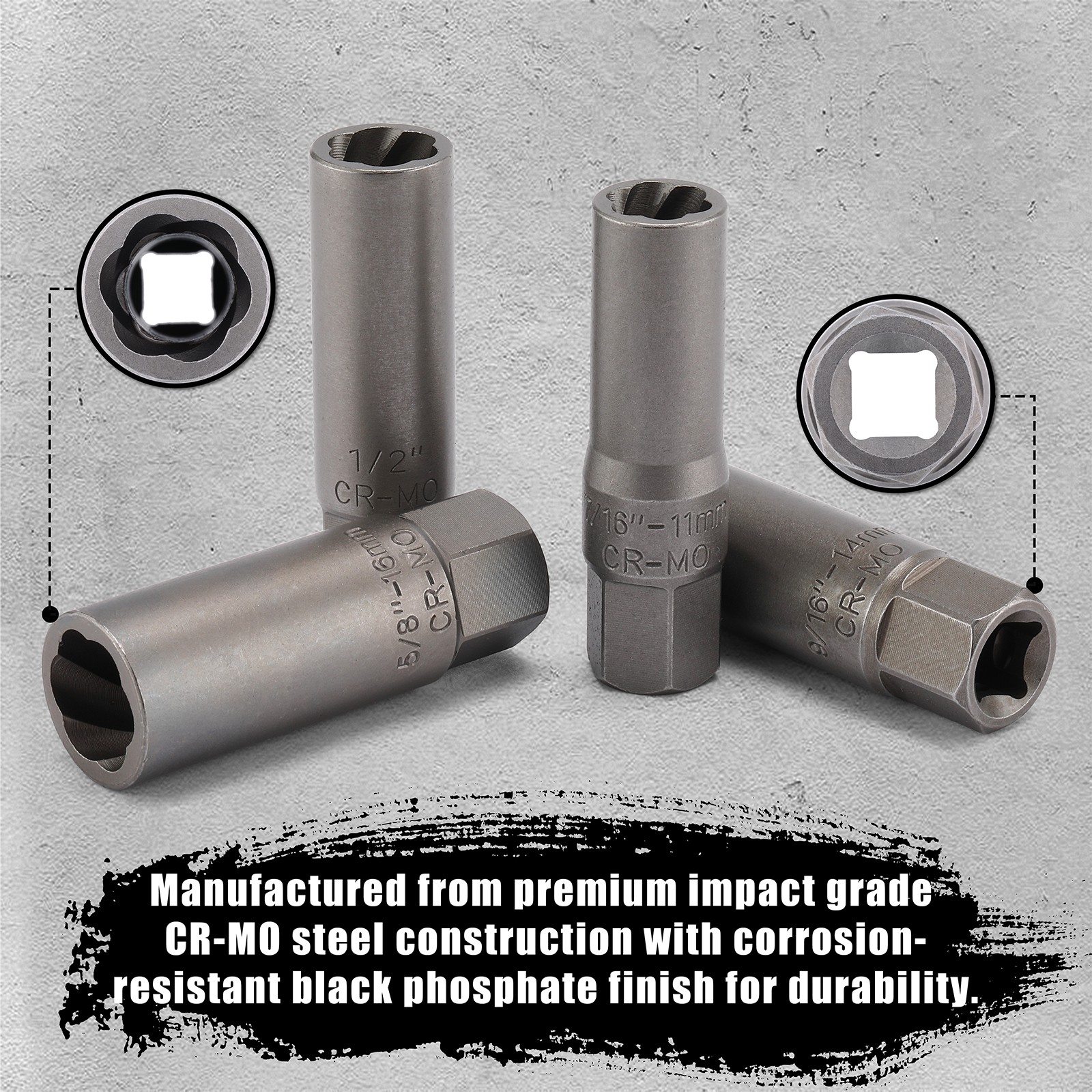 11 PCS Spiral Type Deep Bolt Extractor Spark Plug, Bolt Remover Set Screws Nuts