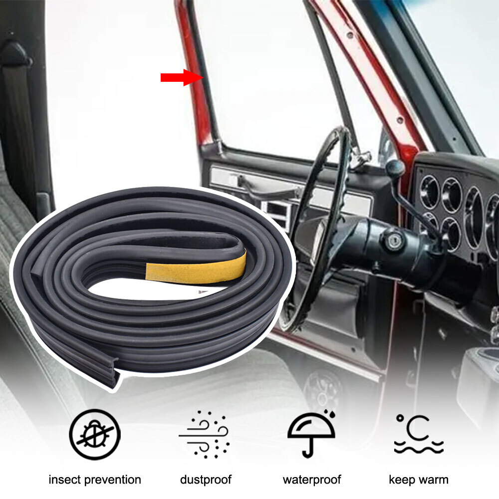 2x Front Door Window Run Channel Weatherstrip Seals For Chevy GMC C/K Pickup