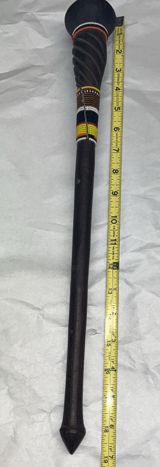 Vintage African Traditional Tribal Beaded Handmade Talking Stick