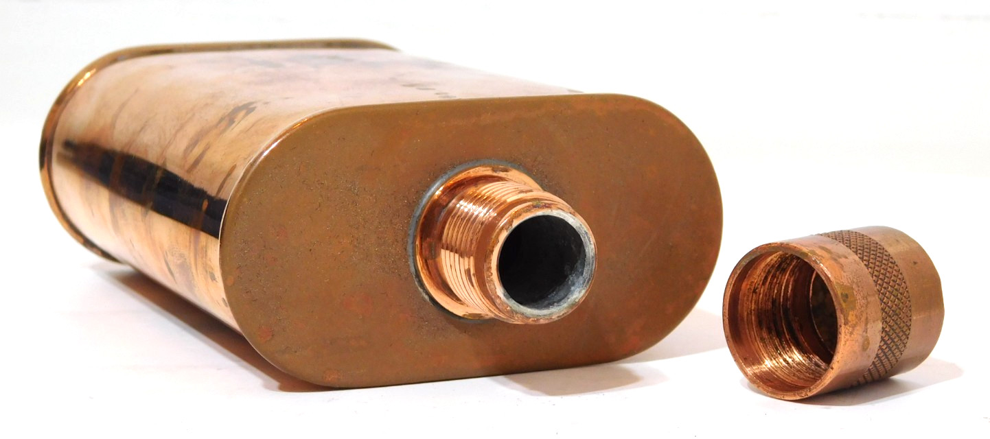Jacob Bromwell Flask Copper 9oz Stamped
