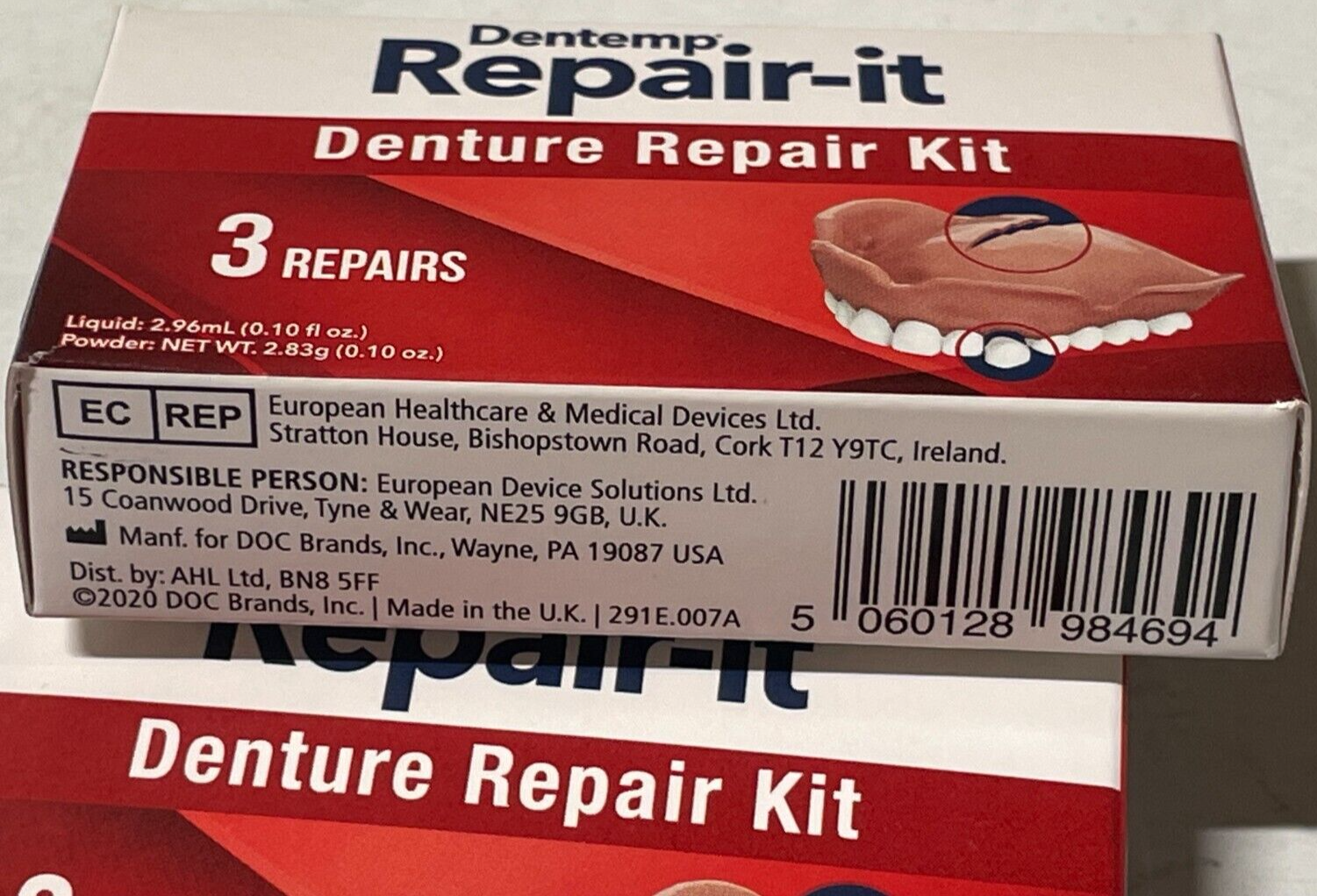 Dentemp Repair-It Denture Repair Kit - For Three Repairs Each (Pack Of 3 Boxes)