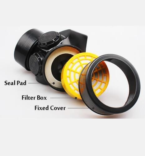 Emergency Survival Safety Respiratory Gas Mask Goggles &2 Dual Protection Filter