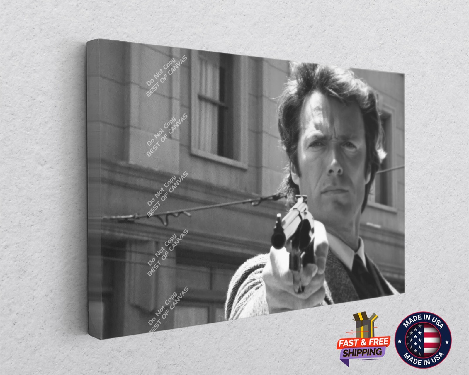 Clint Eastwood Dirty Harry Movie Western Large Poster Canvas Print Art