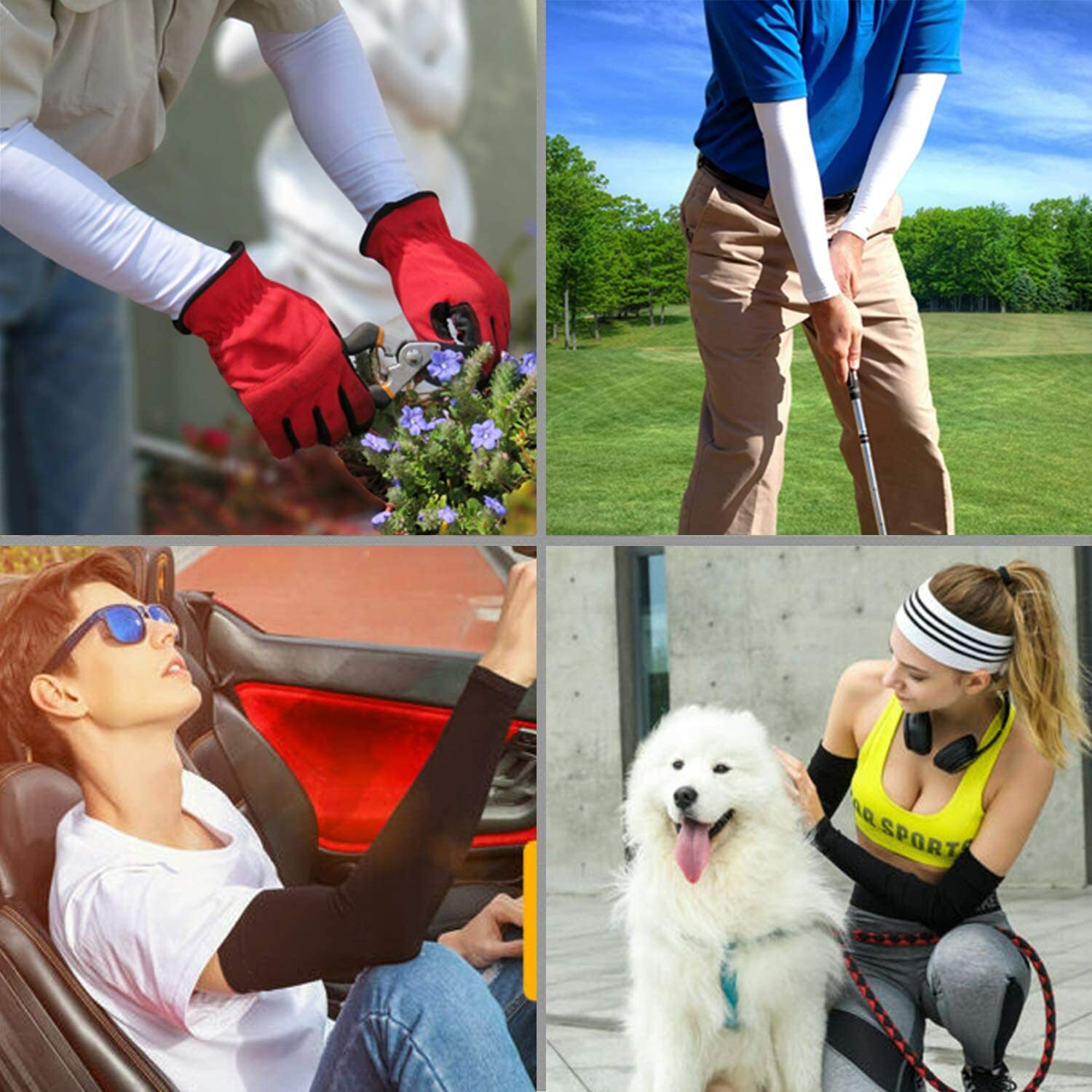 Men Women UV Protection Cooling Arm Sleeves Summer Outdoor Sunblock Arm Cover US