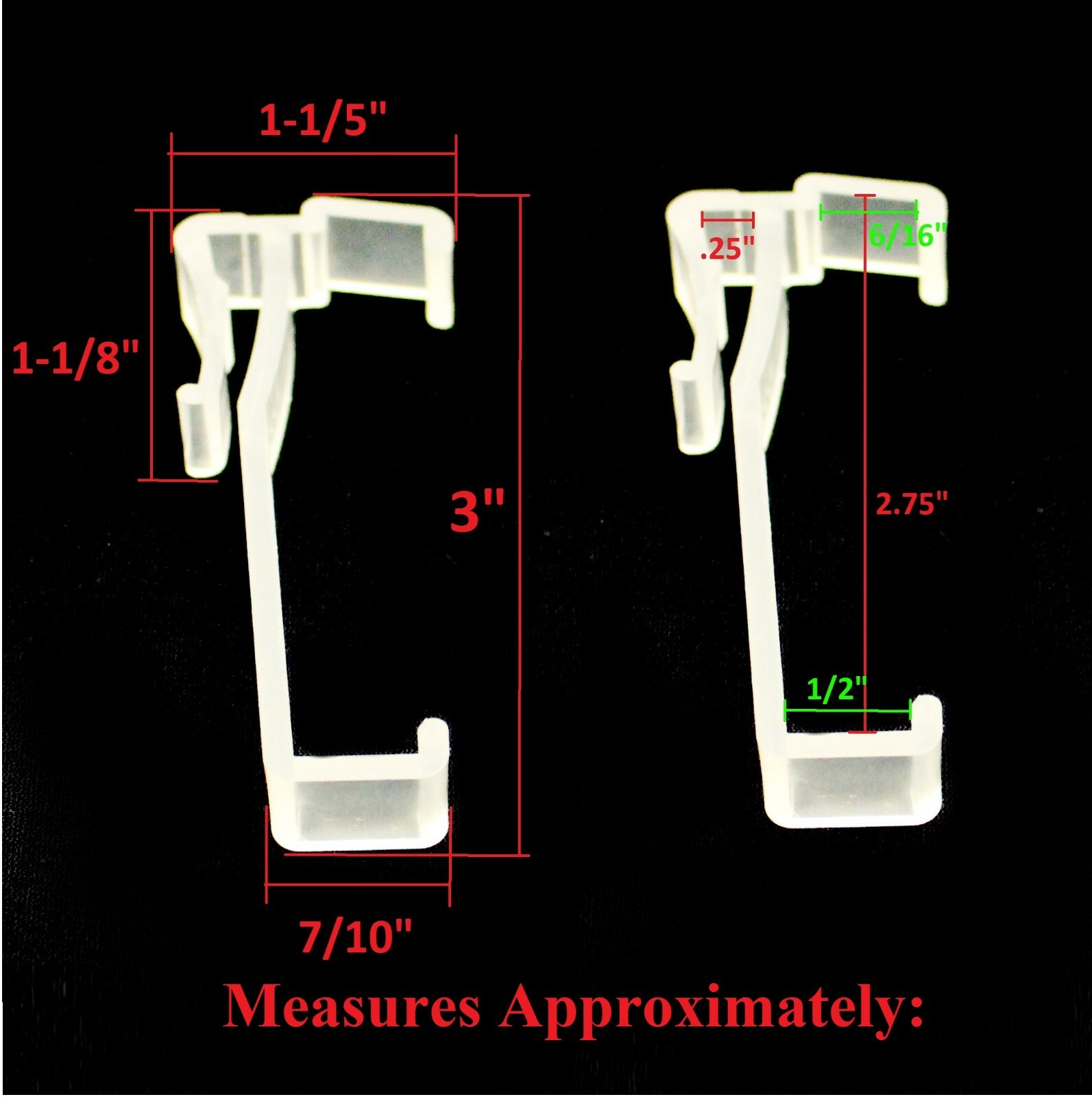 3 Inch Valance Clips For Horizontal Faux wood & Wood Blinds Parts - Pick a Pack