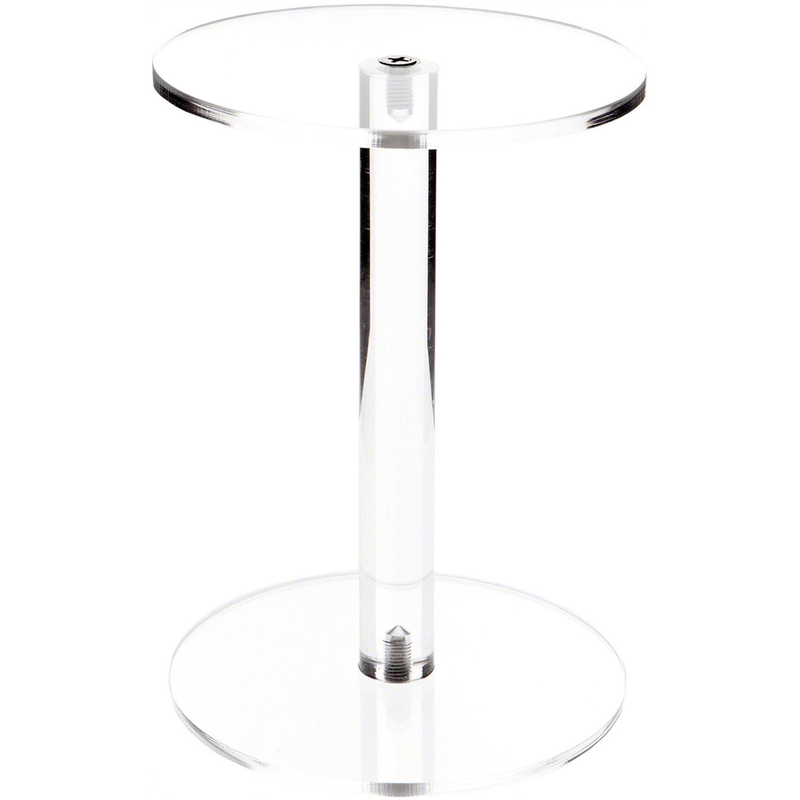 Plymor Clear Acrylic Round Barbell Pedestal Display Riser, 8" H x 6" D