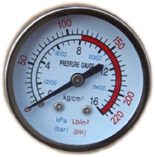 2 PCS Air Pressure Gauge Max 220 PSI 16 bar 3/8" BSP Thread For Air Compressor