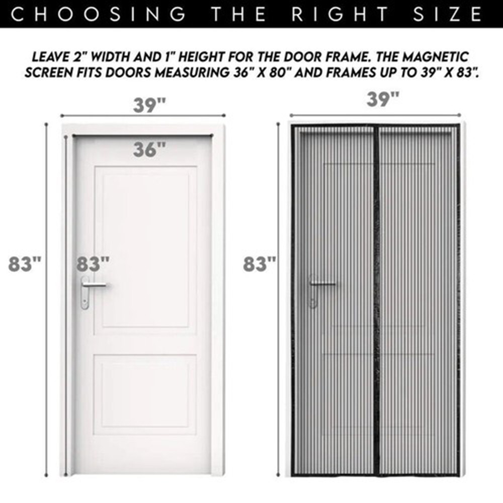 Magnetic Screen Door Mesh Curtain Durable Heavy Duty Mosquito Net Bug Hands Free