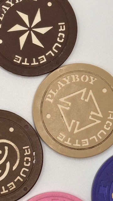 Lot of 14 Misc. Roulette Chips-Clean-Payboy Chips