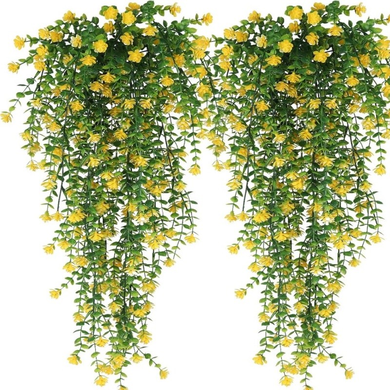 4pc Artificial Fern Plant Fake Eucalyptus Leaf Hanging Flower Vine Home Decor