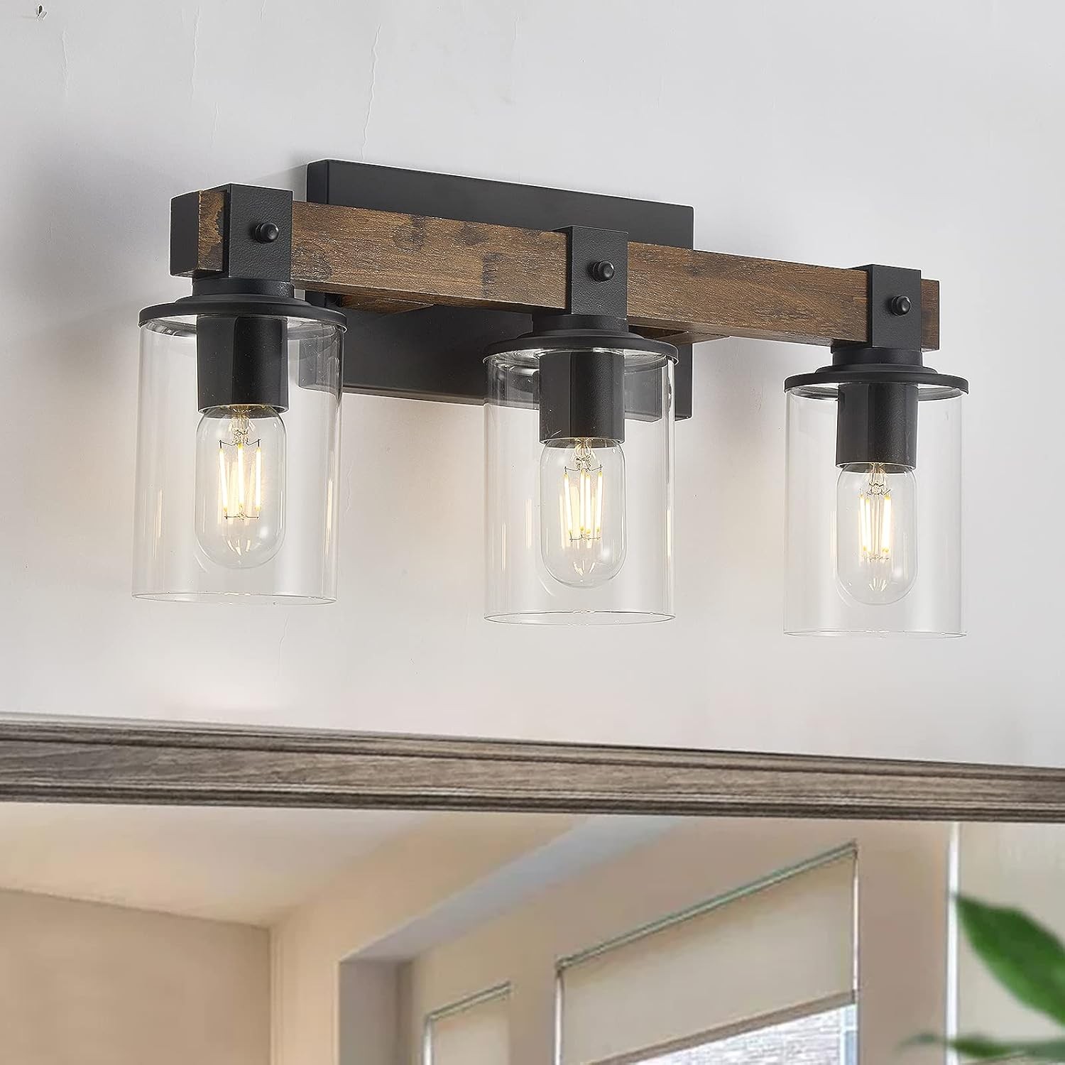 Vanity Lights for Bathroom Farmhouse Bathroom Light Fixtures 3/4/5-Light Black