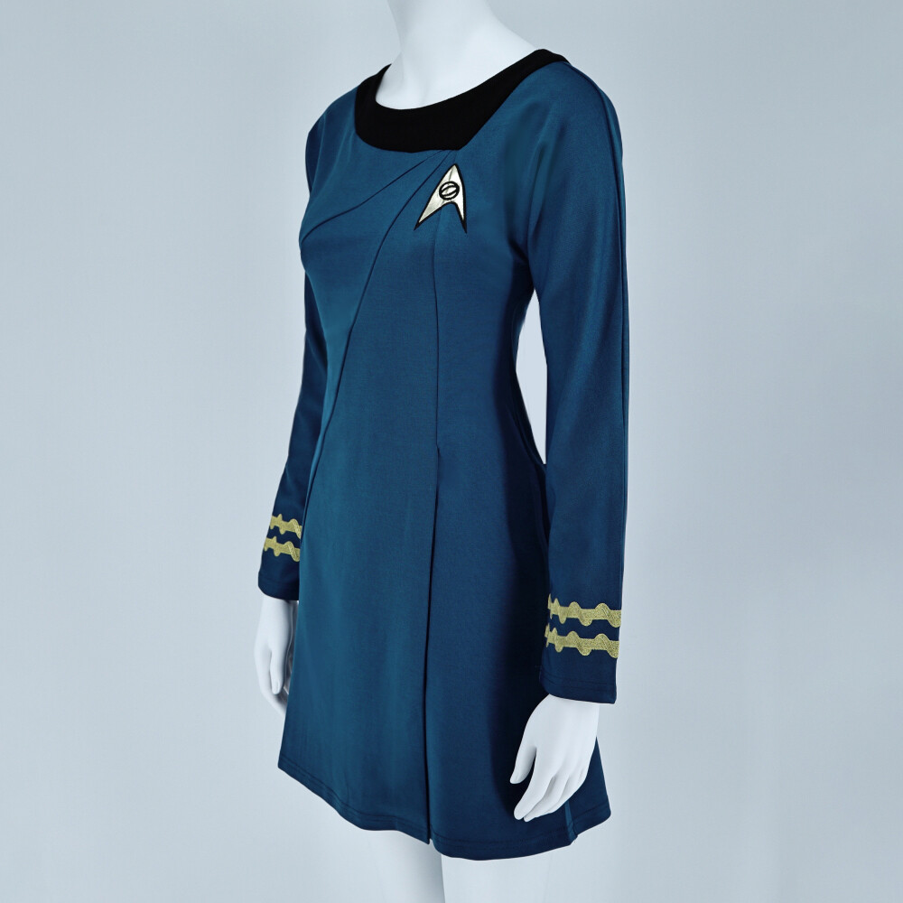 TOS Female Duty Blue Dress Cosplay The Original Series Starfleet Uniform Costume