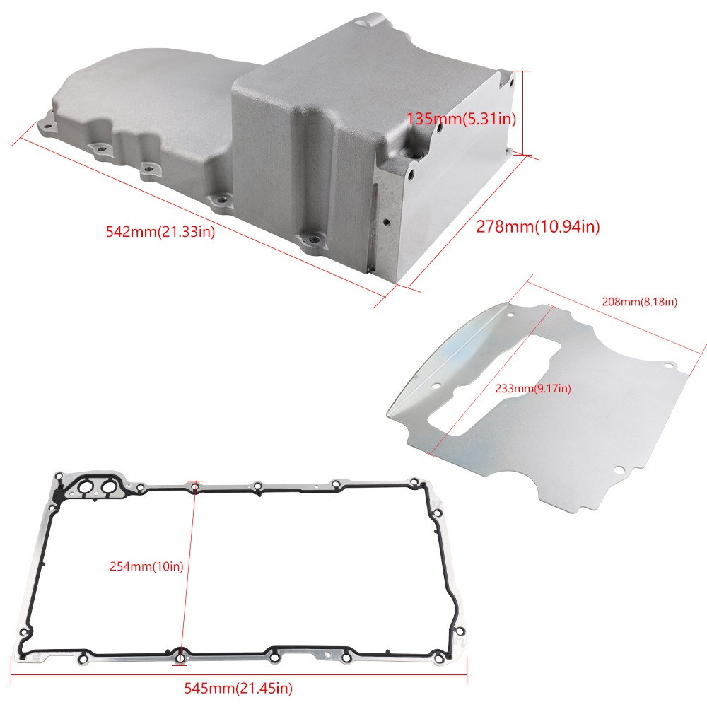 Aluminum Oil Pan Retrofit Kit Low Profile For LS Swap LS1 LS2 LS3 4.8L 5.3L 6.0L