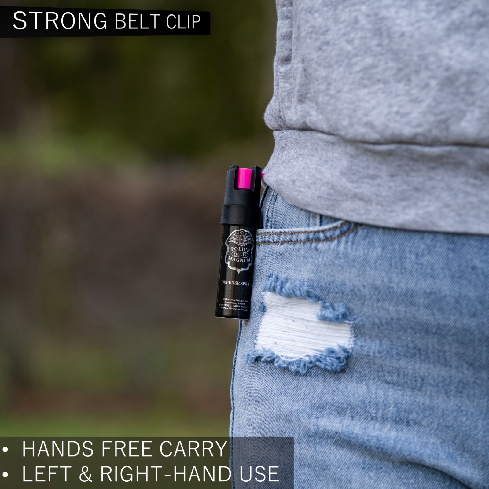 2 Police Magnum pepper spray .75oz HP pocket clip defense security protection