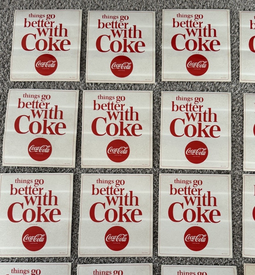 ( 1 ) Vintage 1960s Coca-Cola Decal “Things Go Better With Coke 7.5x6.5 Original
