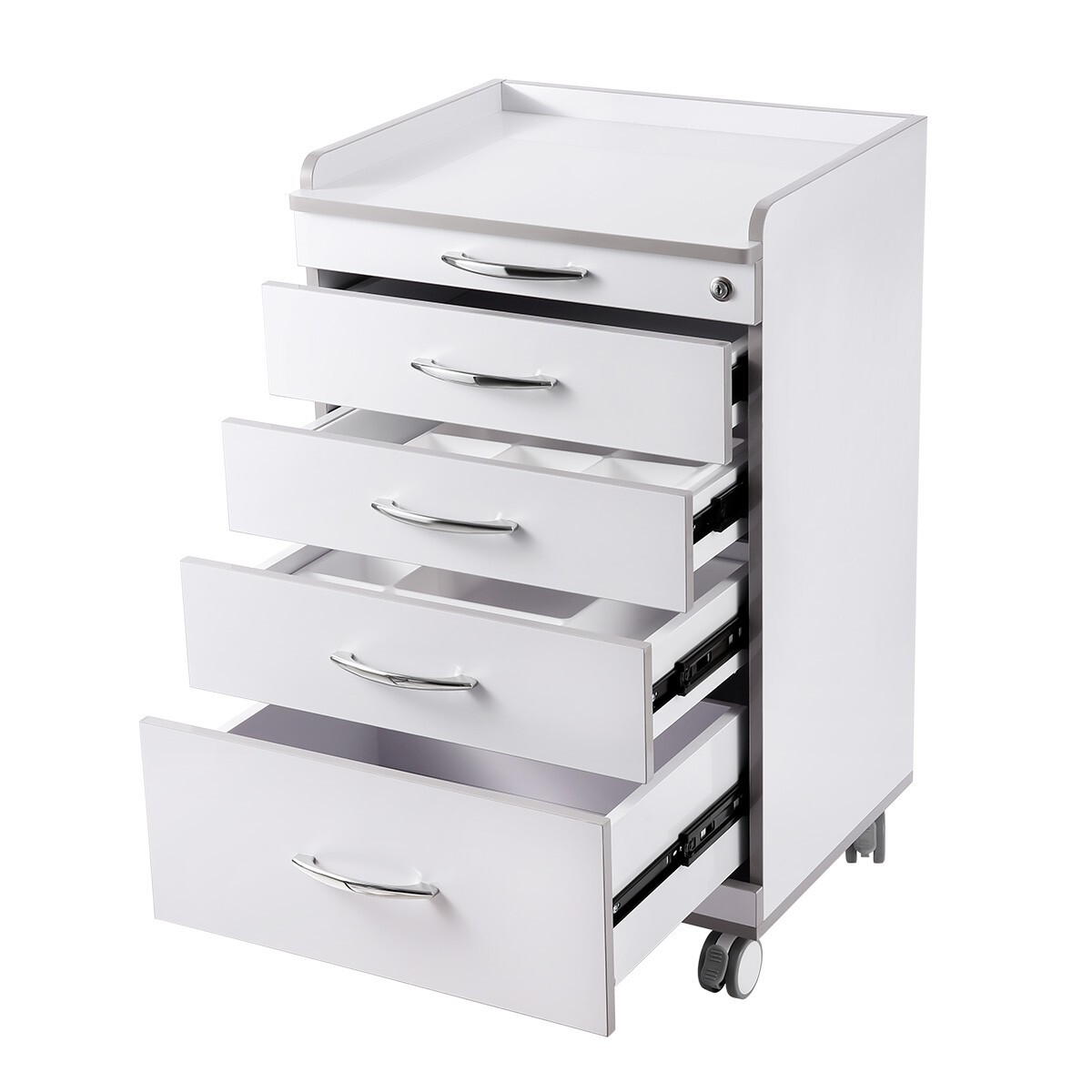 Medical Dental Trolley Carts Mobile Cart Instrument With 4 Drawers 360° wheels