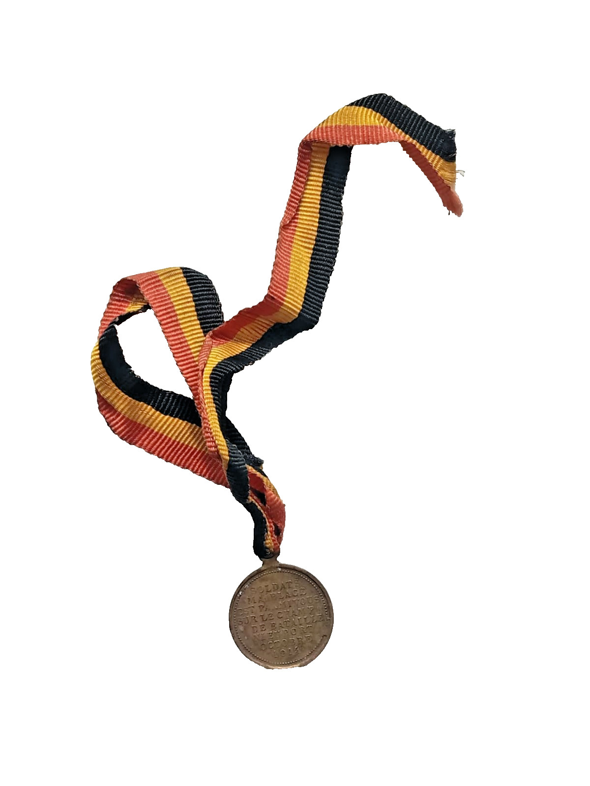 Antique 1914 WW1 Belgian Medal King Albert I commemorating Battle of the Yser