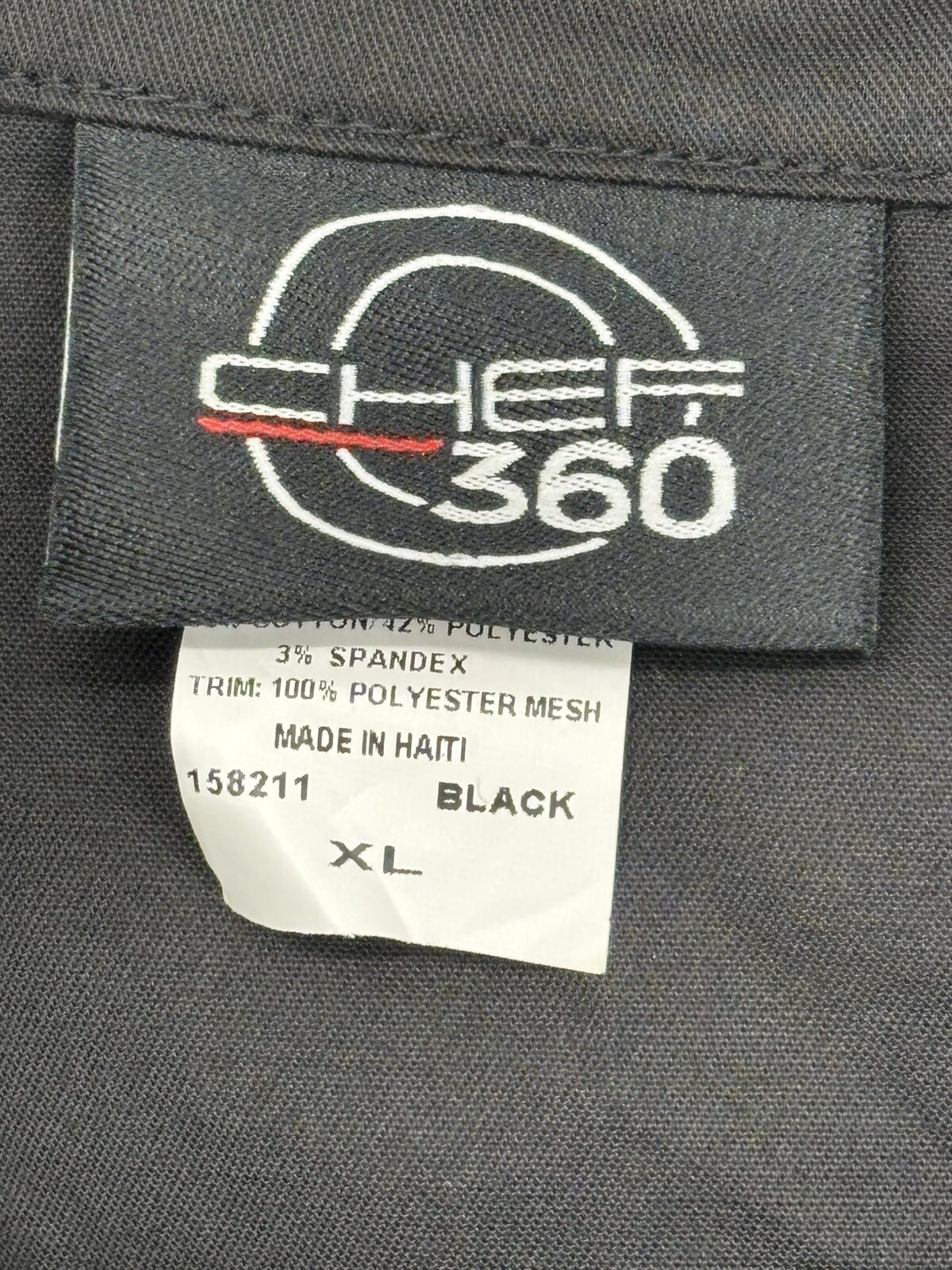 Chef 360 Lightweight Breathable Chef Shirt Black XL New