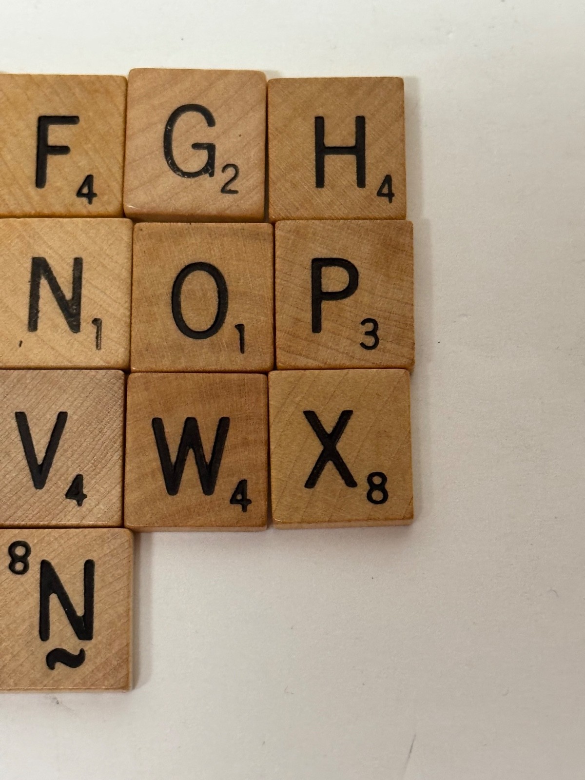 Single Individual AUTHENTIC Tan Wood Scrabble Tiles Engraved Black Letter Crafts