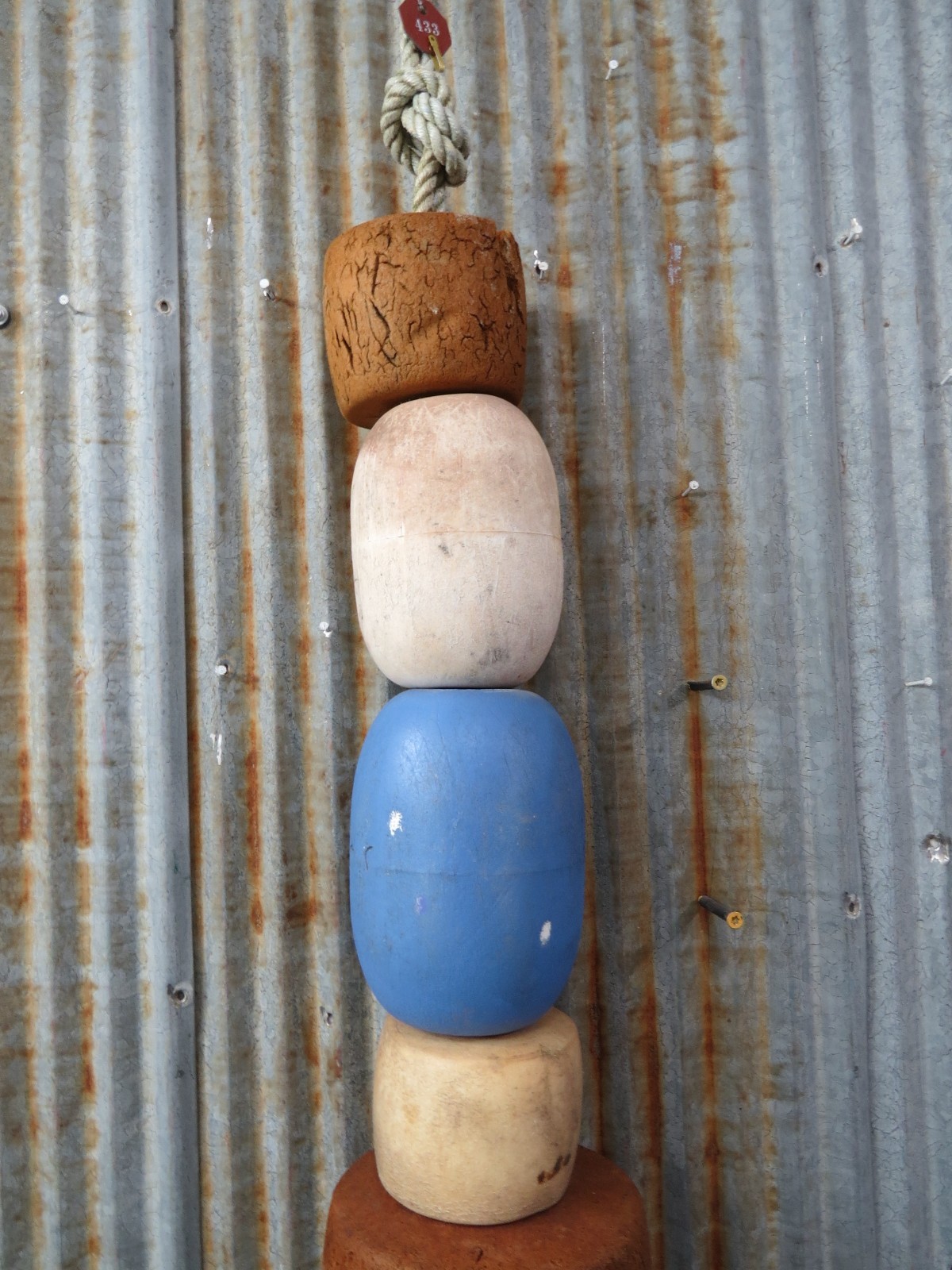 10 Old Fish Net Floats 47 Inches Long Fishing Buoys Bouys Tiki Hut Bar (SF433)