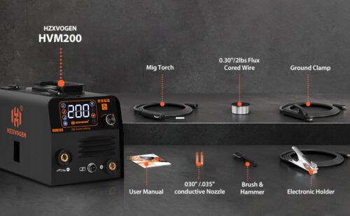 HZXVOGEN 3 in 1 MIG Welder 200Amp Flux MIG/lift TIG/MMA Welding Machine 110V