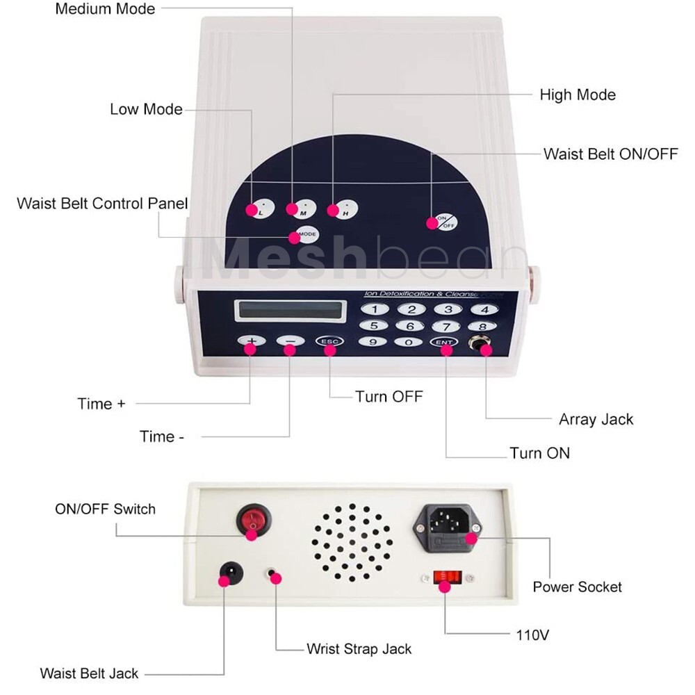 Detox Foot Bath Spa Machine Kit FIR Belt Cell Ion Ionic Aqua w/Case