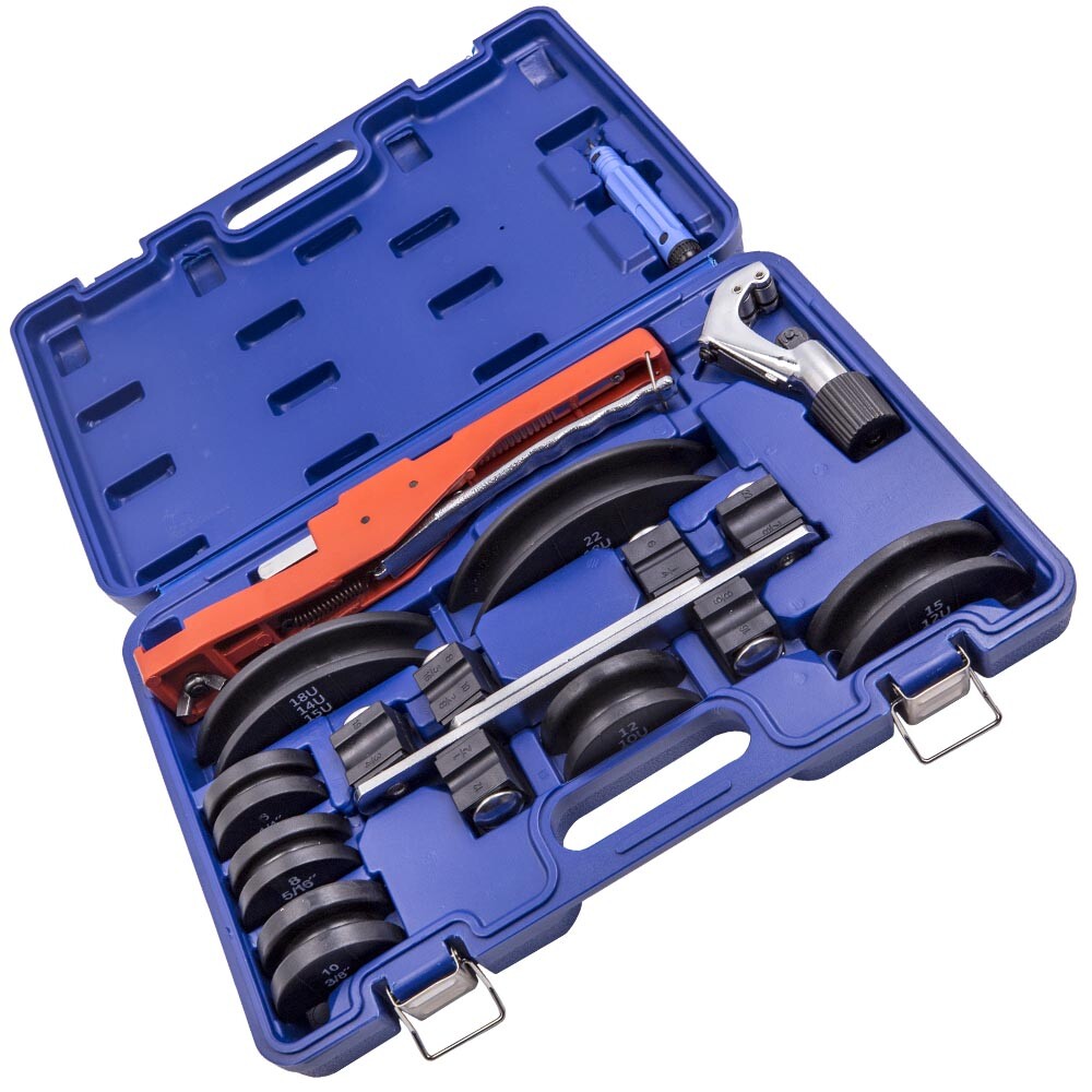Pipe Tube Bender HVAC Refrigeration Ratchet Bending Heads Supports Tool Kit Set