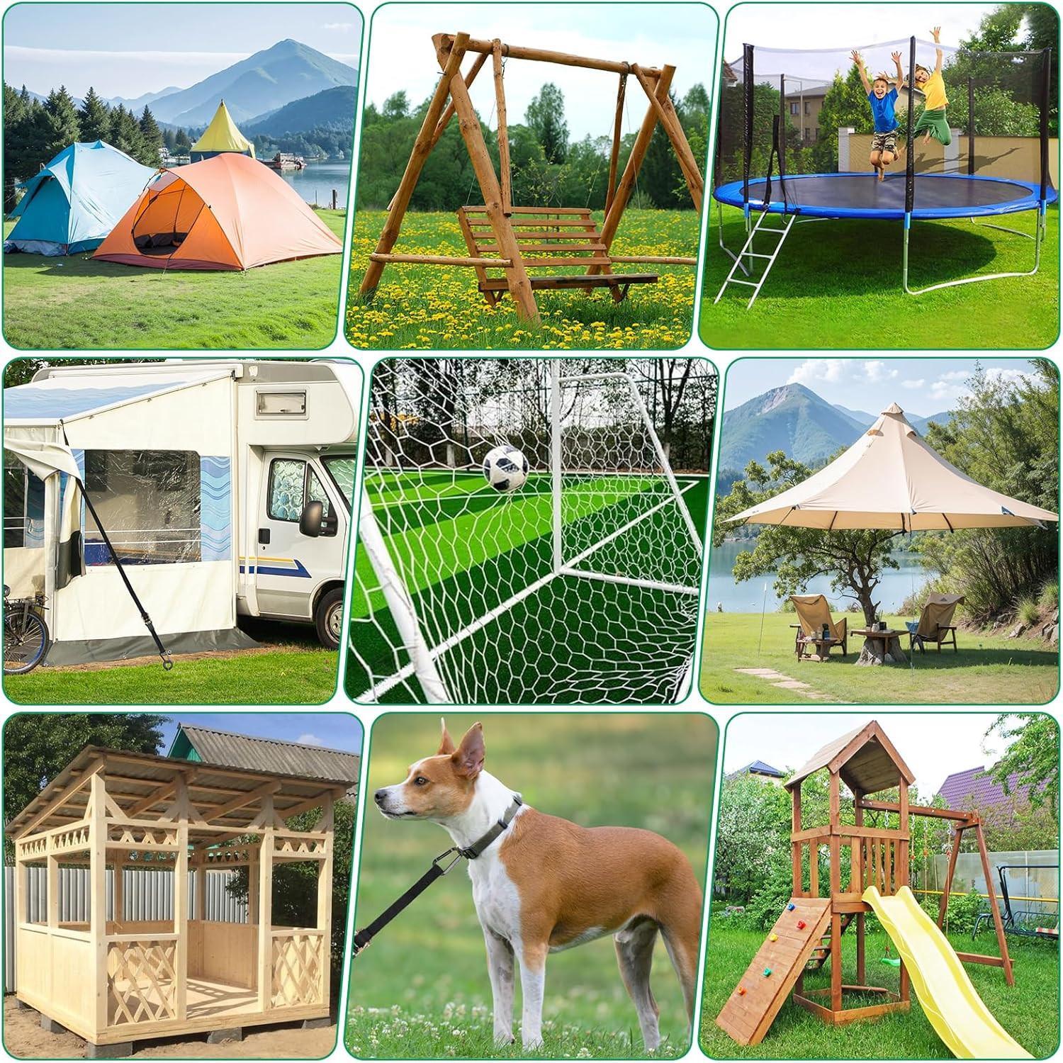 Ground Anchors, 4 Pack 18" RV Awning Tie down Kit, Shed Anchor Kit, Screw garden