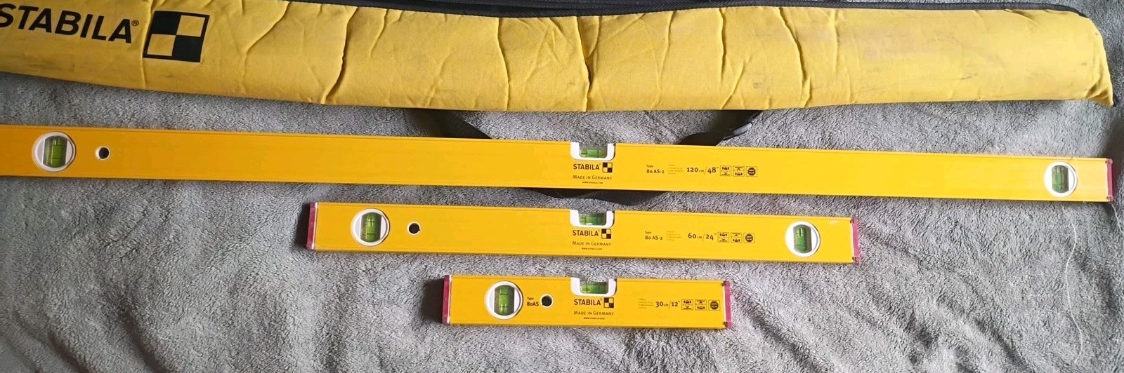 Stabila 3-piece 80AS 80 AS-2 48" 24", 12" Level Set