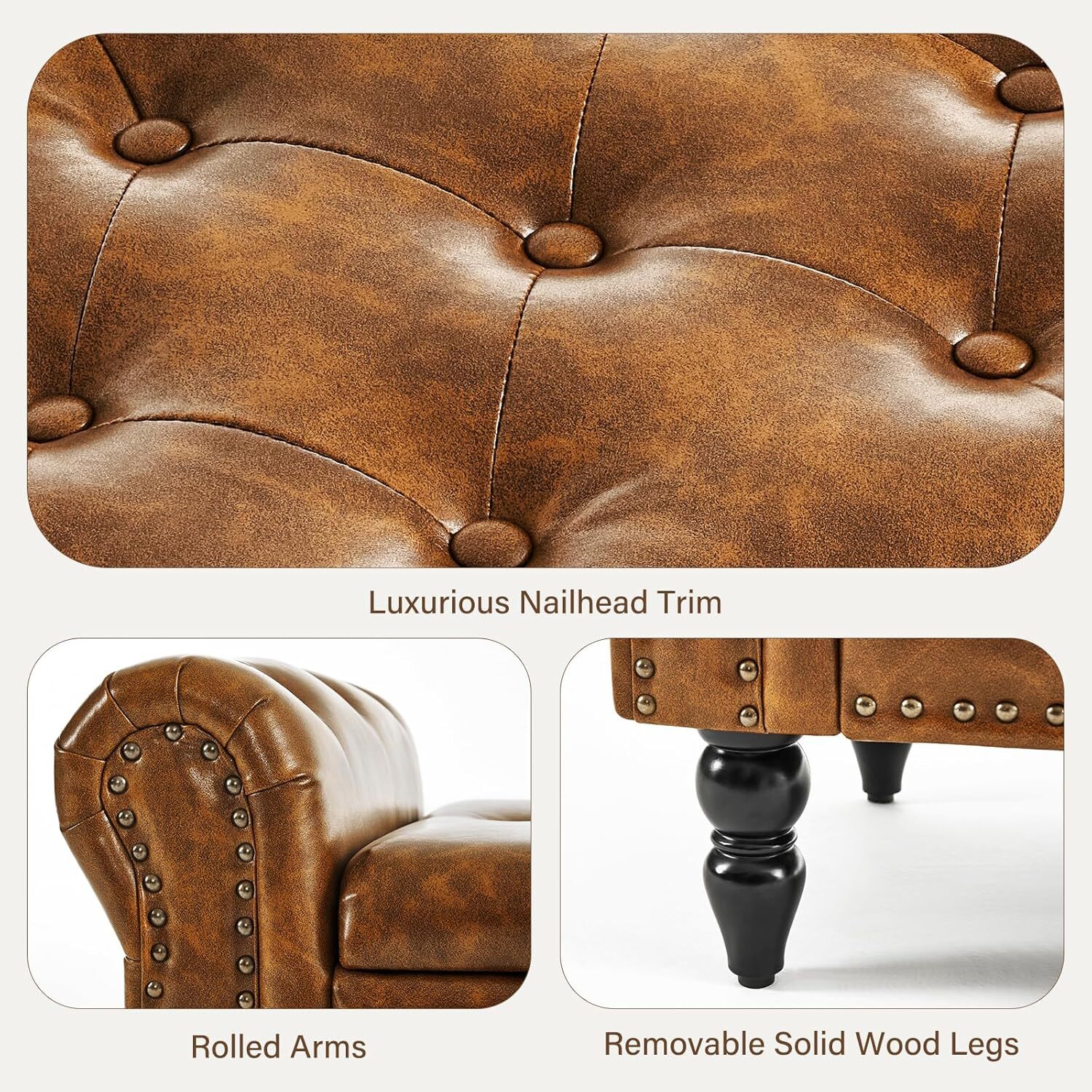 Furnimart Storage Bedroom Bench for End of Bed,Faux Leather Upholstered Ottoman