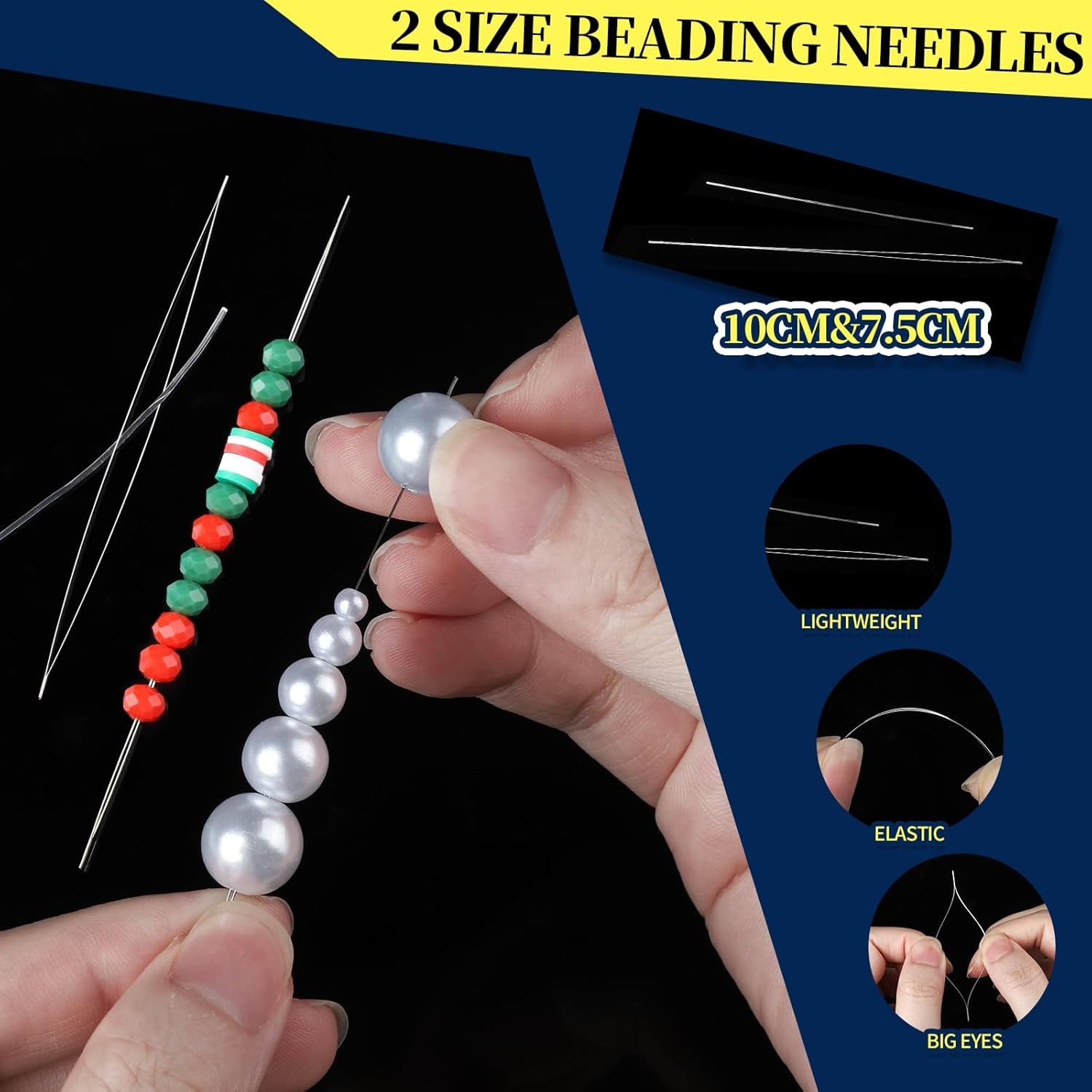 Elastic String Kit 1mm & 0.8mm – with Glue & Needles for Jewelry & Bracelets