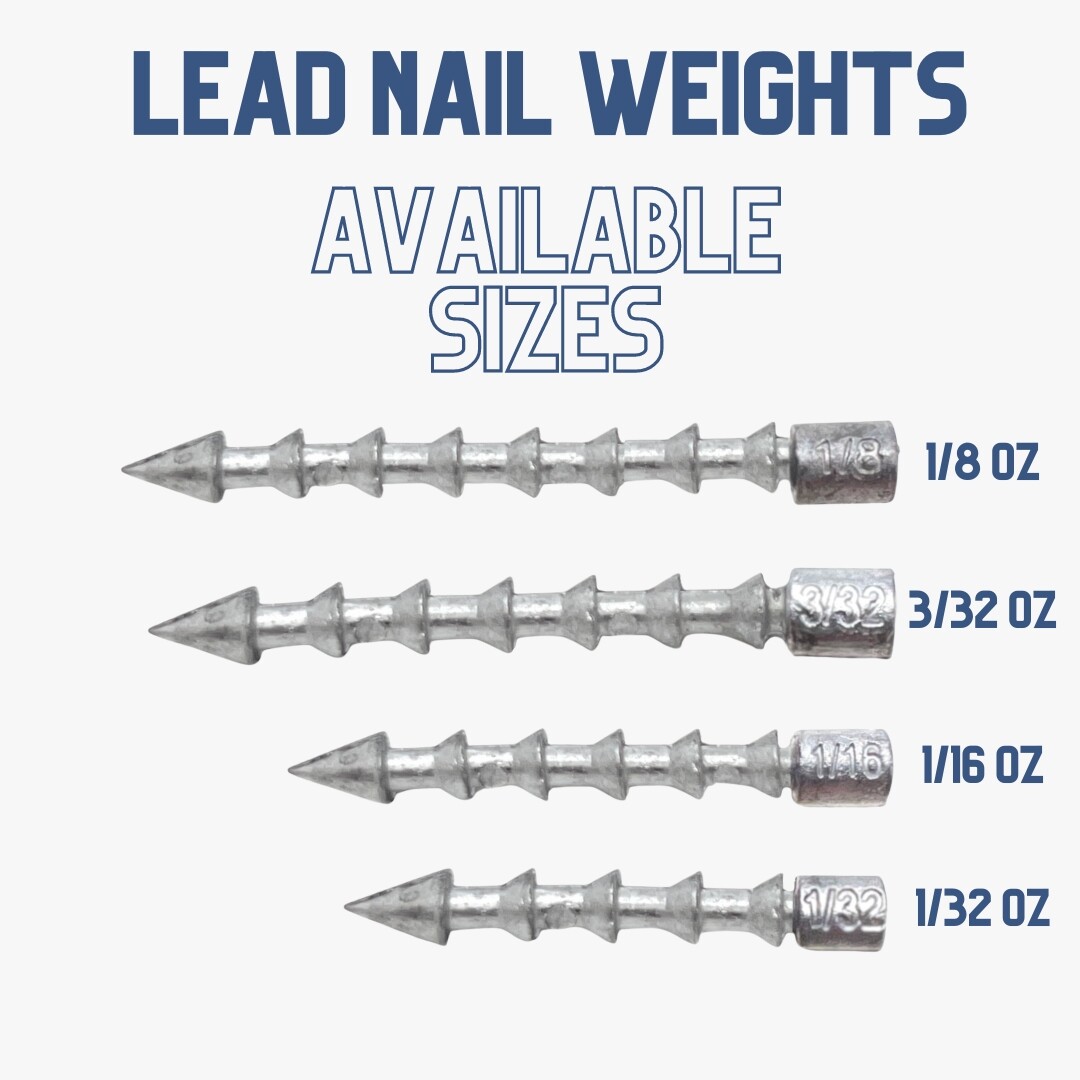 Reaction Tackle High Quality Lead Nail Weights/ Insert Sinkers in Various Sizes