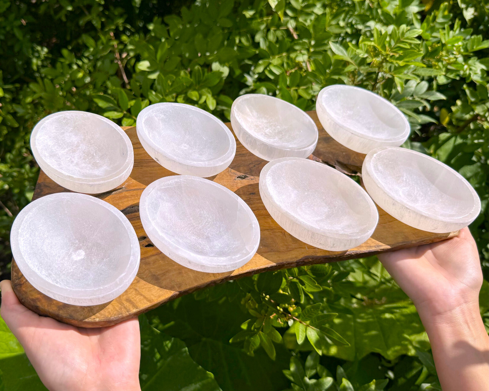 Polished Selenite Charging Bowls: Round, Moon, Hexagon & Heart Shape (Cleansing)