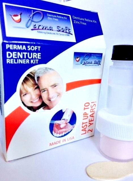 Perma Soft Denture Reliner Kit --1 Kit -Reline for UPPER or LOWER  Denture