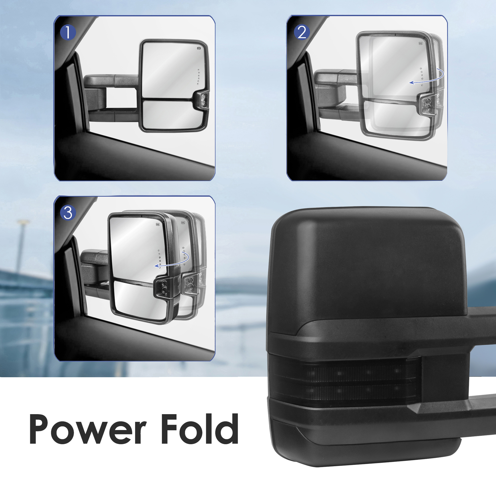 2PCS Power Heated Tow Mirrors For 1999-2002 Chevy Silverado GMC Sierra 1500 2500
