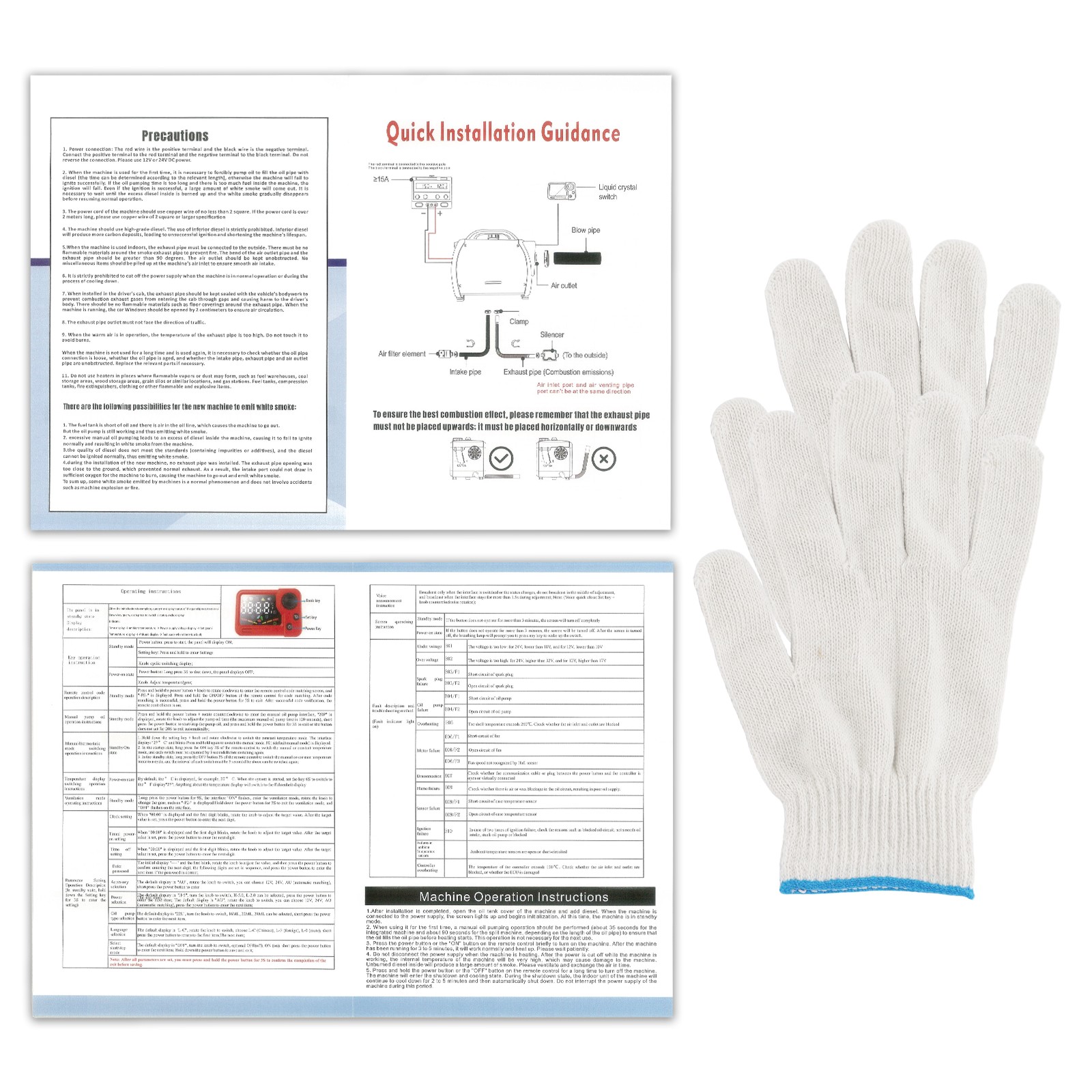 Diesel Air Heater All-in-one 12V 8KW Bluetooth LCD for Car RV Indoors